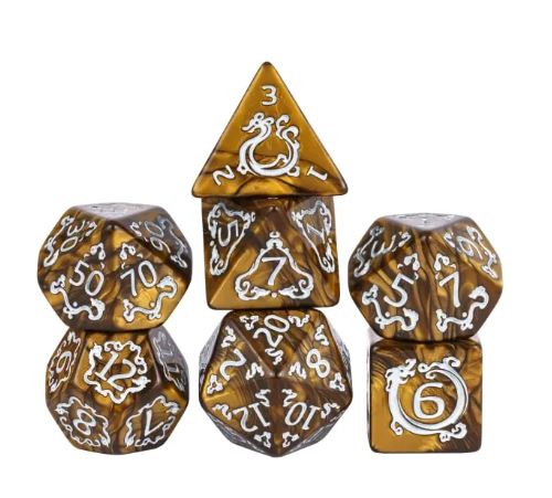 DND Würfelset “Clouds Dragon” – Braune Würfel für Dungeons & Dragons
