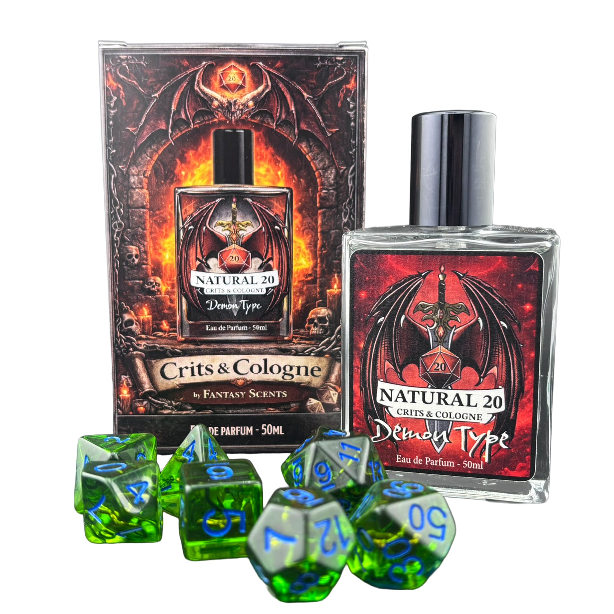 Crits&Cologne Natural 20 - Demon Type | Herren Parfum mit Würfelset