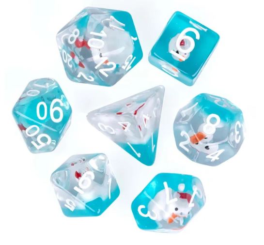 DND Würfelset "Enten Würfel" - Würfel für Dungeons & Dragons blau/weiß Enten