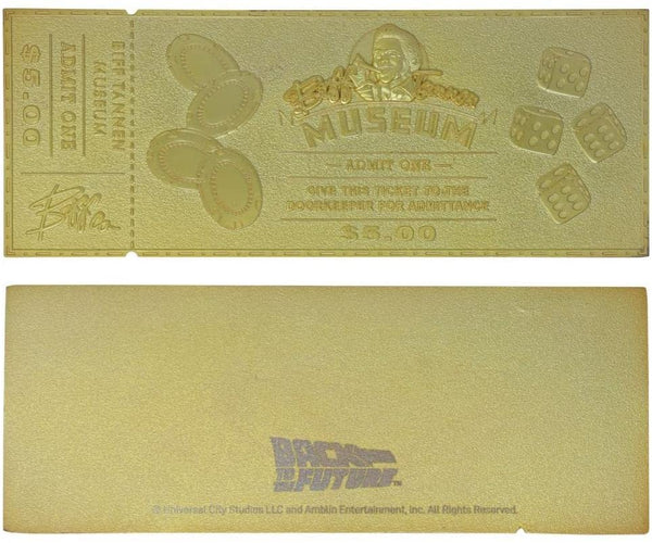 Zurück in die Zukunft - Limitiertes Biff H. Tannen Museum Ticket 24 Karat Vergoldet - Replik