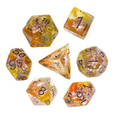 DND Würfelset „Klassenwürfel“ Resin Polyeder Würfel 7 teilig mit Klassenlogo