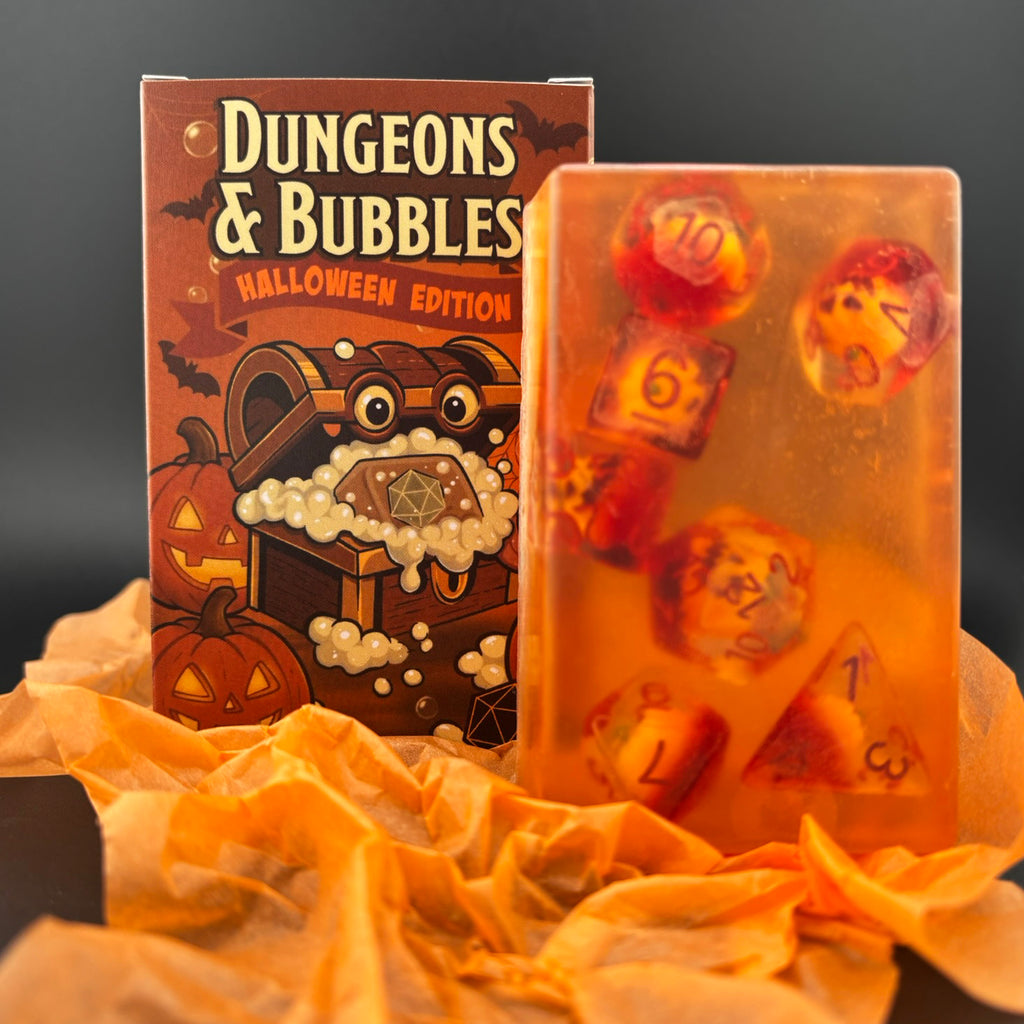 Dungeons and Bubbles Soap with Dice Set - Fantasy Scents