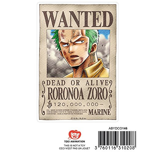 One Piece - Wanted Luffy, Zoro - Wandsticker / Poster