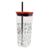 Super Mario - Powerpilz - Trinkbecher mit Edelstahl Strohhalm