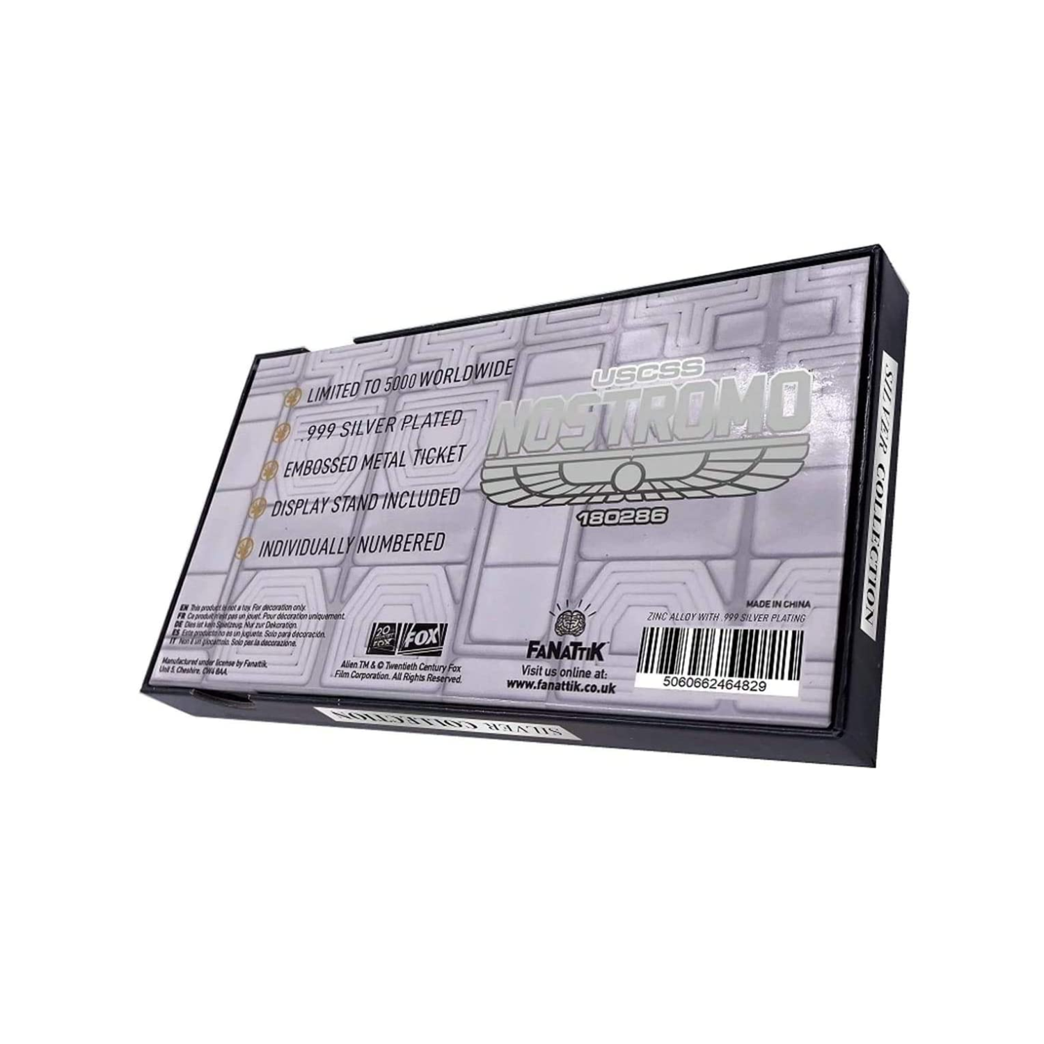 Alien - Alien-Limited Edition Boarding Ticket versilbert - Replik