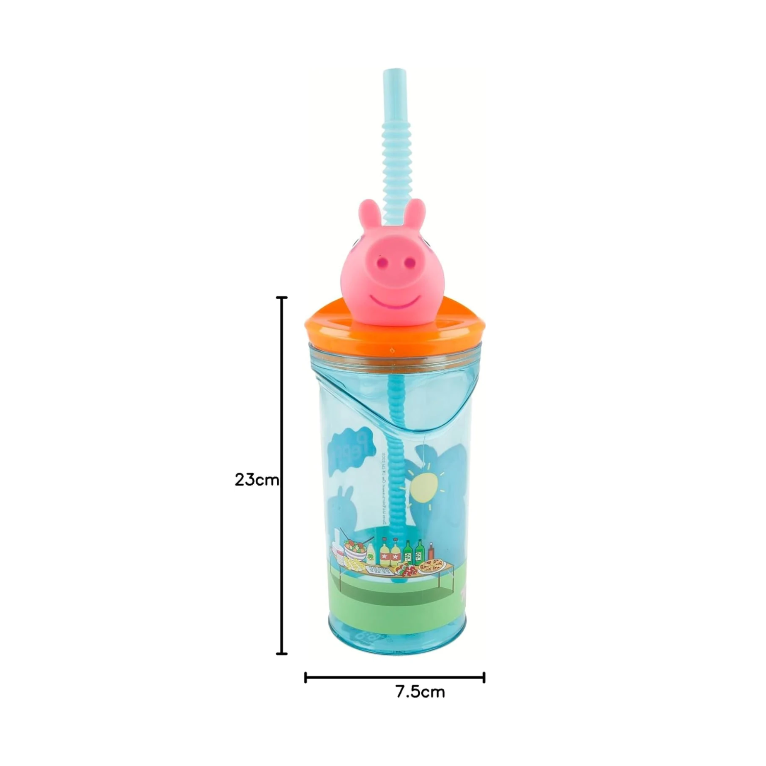 Peppa Pig - Trinkbecher mit 3D Kopf und Strohhalm