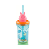 Peppa Pig - Trinkbecher mit 3D Kopf und Strohhalm