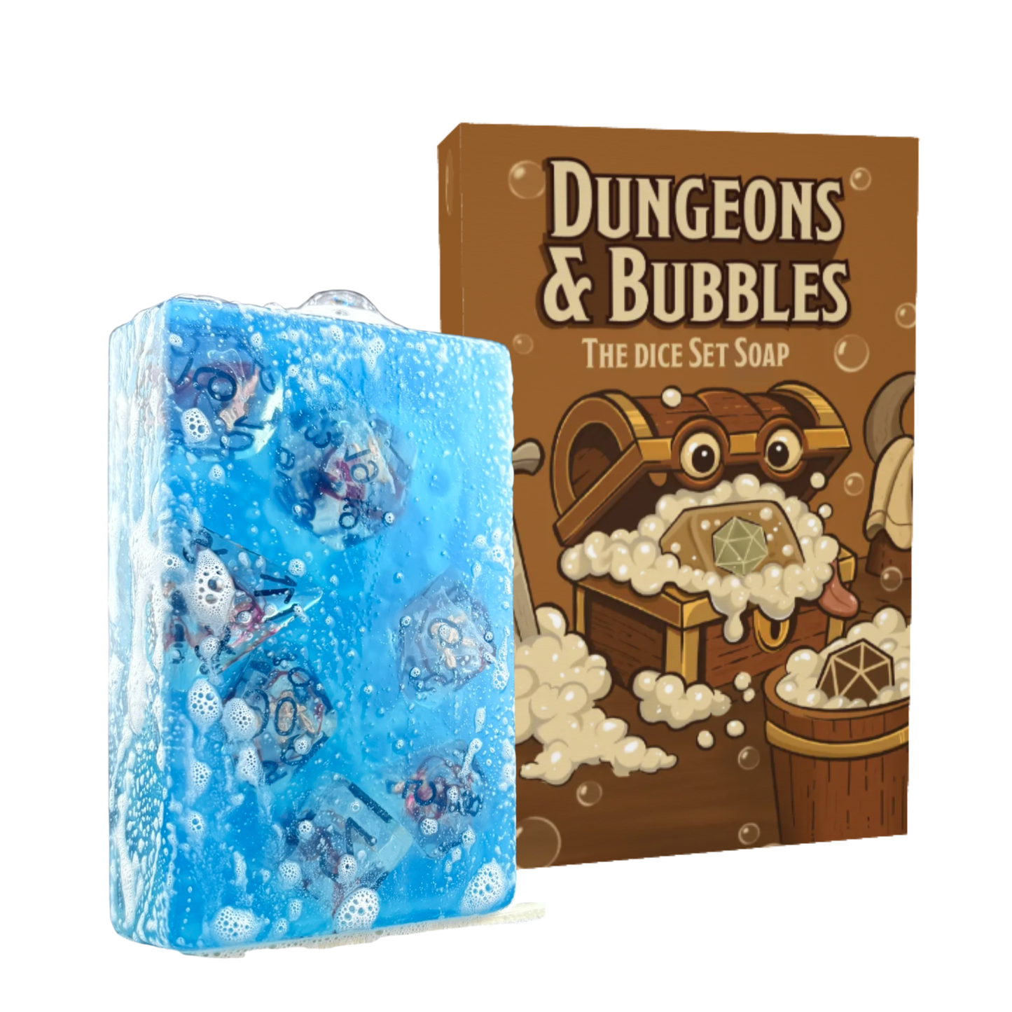 Dungeons and Bubbles Dice Set Soap, Dungeons and Dragons presents