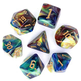 DND Würfelset „4 Farben“ Polyeder Acryl Würfel 7 teilig für Dungeons and Dragons und RPG