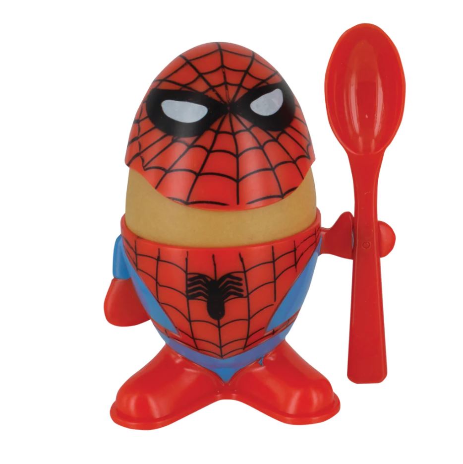 Dieses Coole Set bestehend aus einem Spider-Man Eierbecher und einem Toastschneider in der Form des bekannten Logos, darf auf keinem Frühstückstisch fehlen.