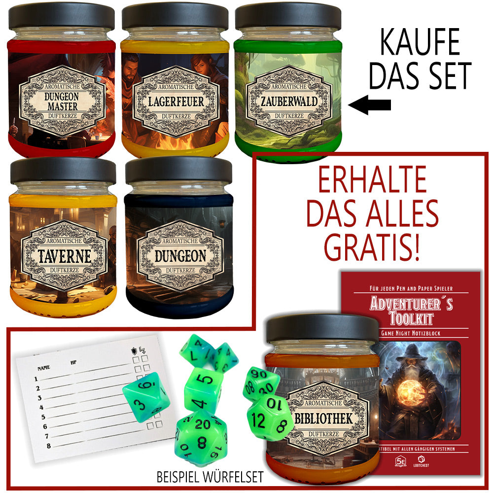 Rollenspiel Duftkerzen Explorer Bundle - 5 Kerzen + MEGA EXTRAS