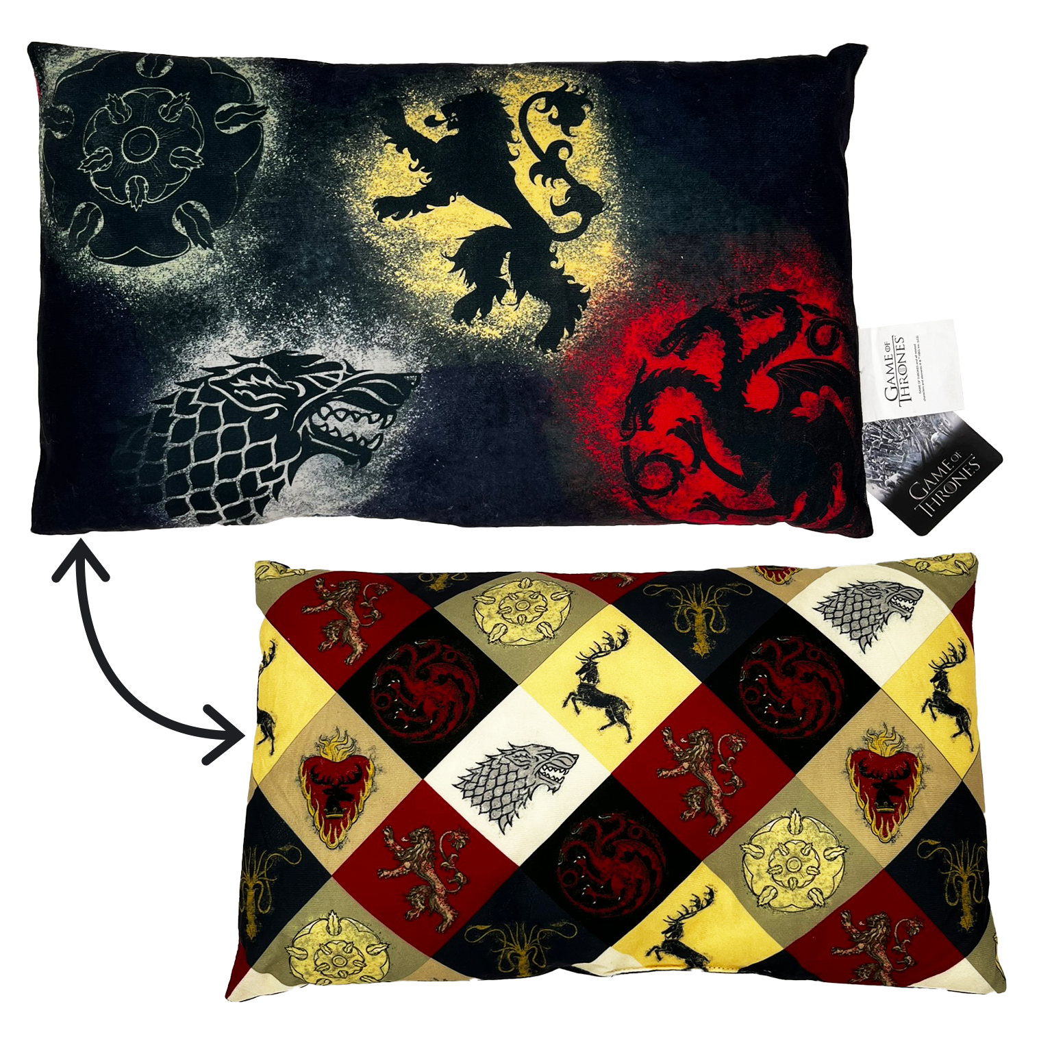 Game of Thrones - Velourskissen - Häuser-Logos kariert