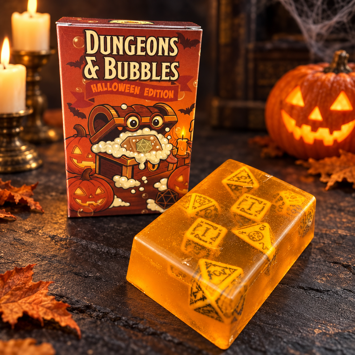 Halloween Edition Dungeons and Bubbles Seife mit Würfelset - Fantasy Scents