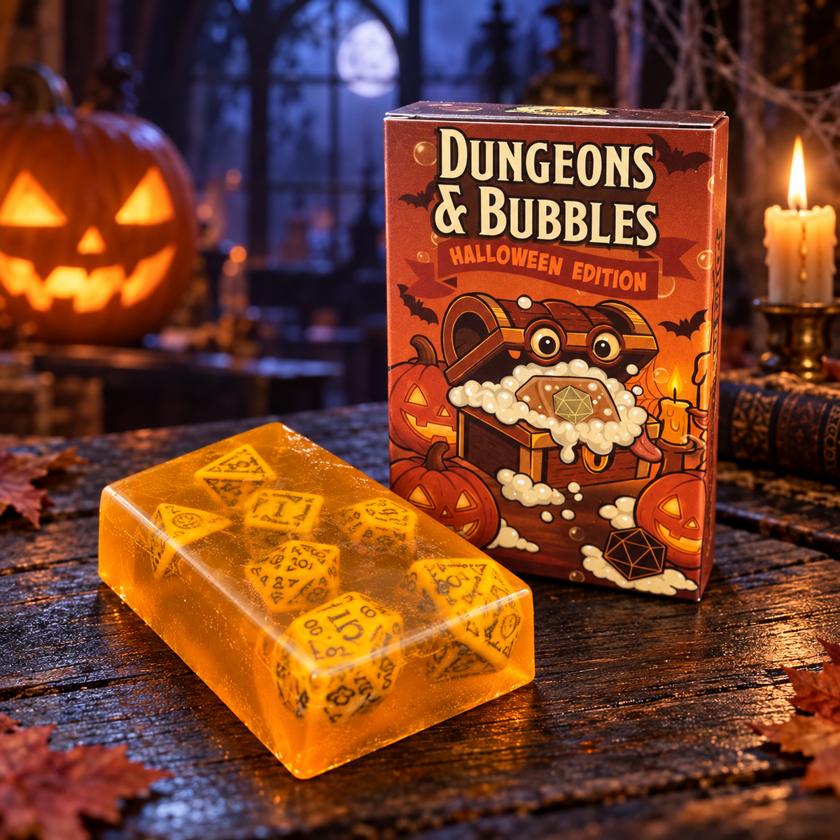 Halloween Edition Dungeons and Bubbles Seife mit Würfelset - Fantasy Scents