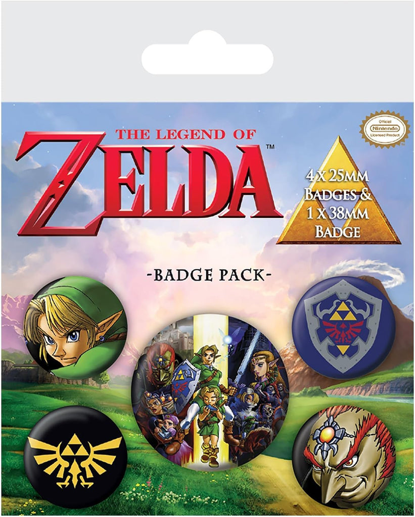Legend of Zelda - Ocarina of Time 5er Button Set