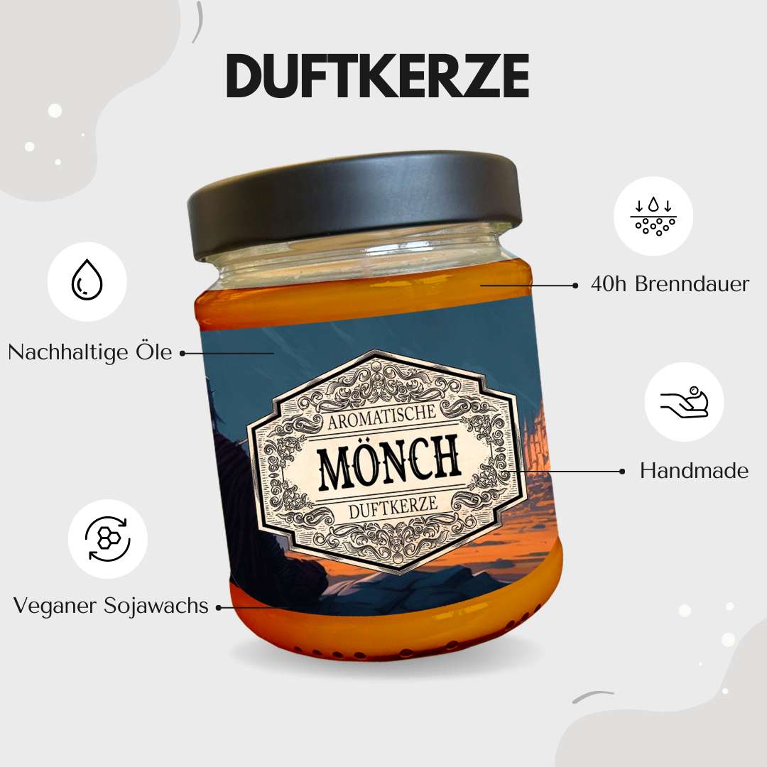 Monk scented candle with surprise cube
