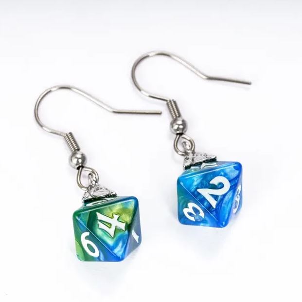 silber Ohrring mit Würfel 