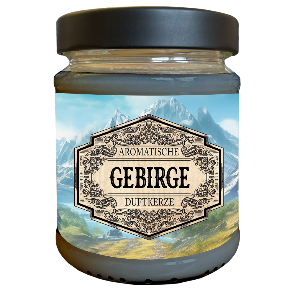 Duftkerze Gebirge mit Überraschungswürfel
