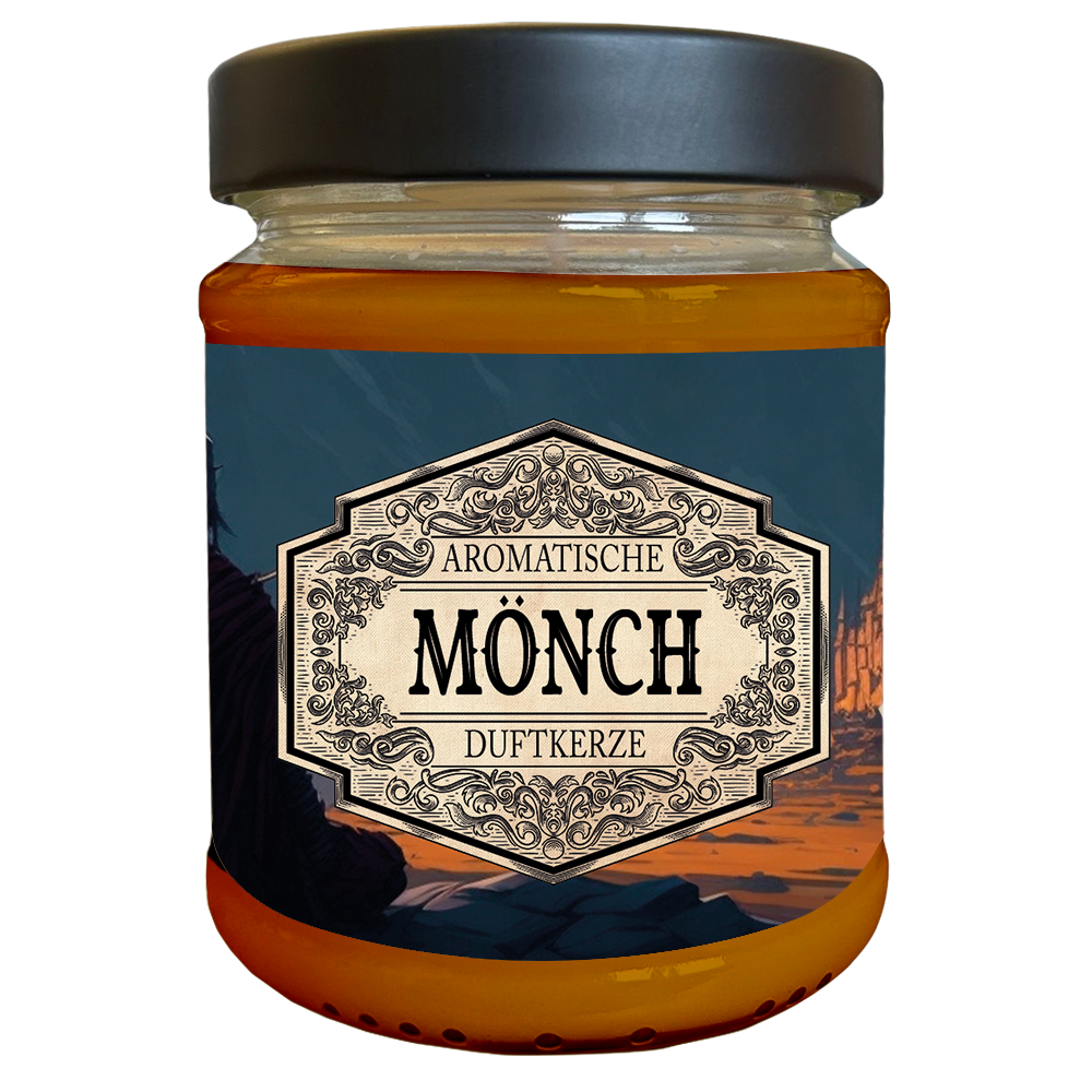 Monk scented candle with surprise cube