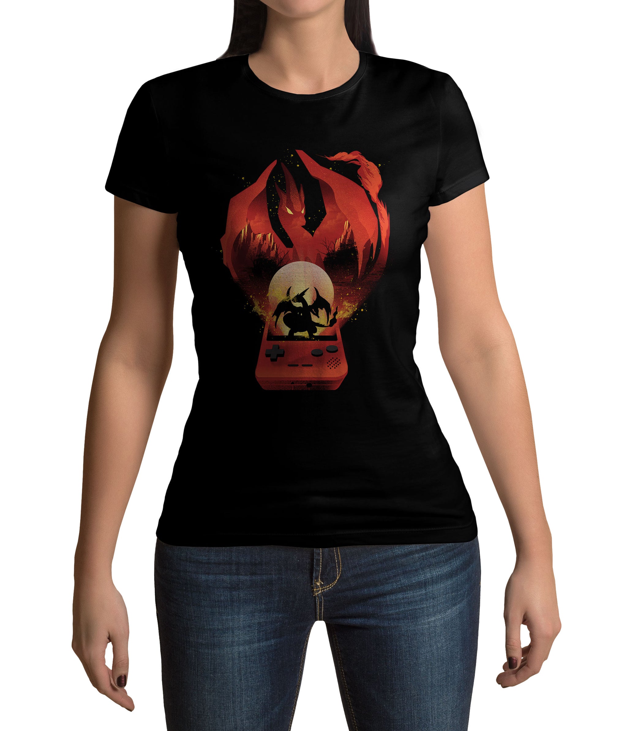 Pokemon Gameboy Glumanda Glurak Tshirt, Nerdshirt