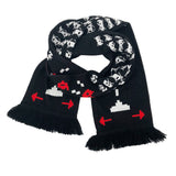 Gemütlicher Schal im Space Invaders Look, für jeden Fan des alten Klassikers ein must have Produkt im Winter.