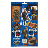 Coole Aufkleber mit Motiven von Rey, Kylo Ren, BB-8 und den Imperiallen Stormtroopern aus der letzten Trilogie der Star Wars Reihe.