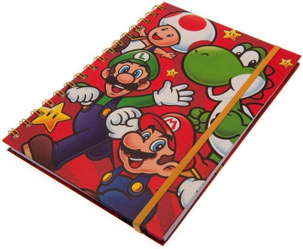 Super Mario - Rotes Ring-Notizbuch A5