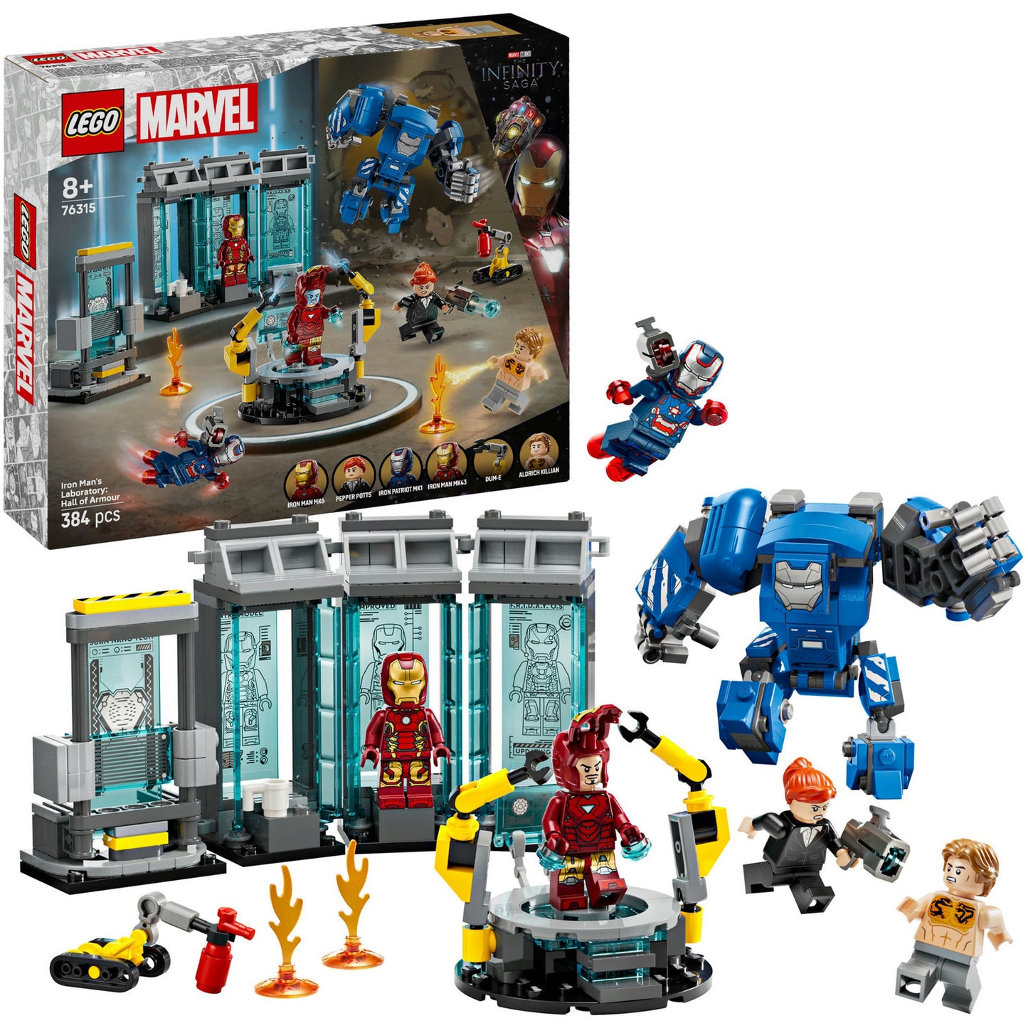 76315 Marvel Super Heroes Iron Mans Labor: Halle der Rüstungen, Konstruktionsspielzeug