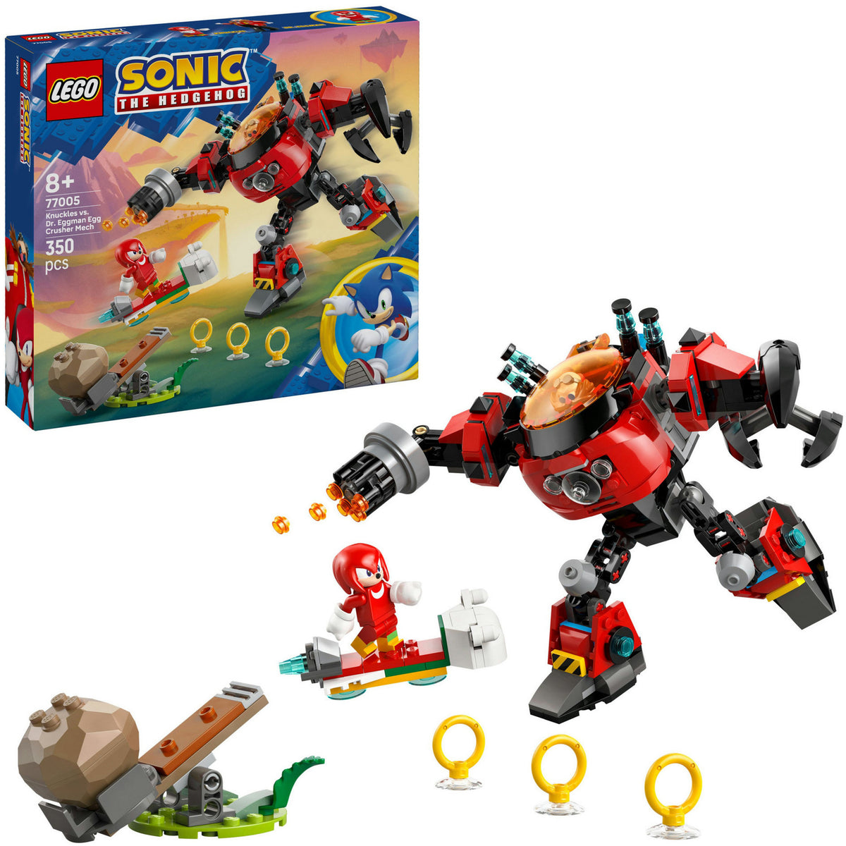 77005 Sonic the Hedgehog Knuckles vs. Dr. Eggmans Egg Crusher Mech, Konstruktionsspielzeug