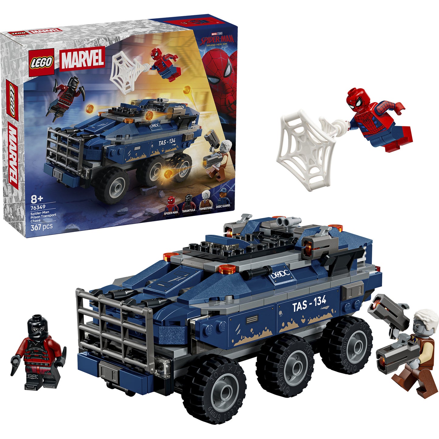 76349 Marvel Super Heroes Spider-Man Jagt den Gefängnistransporter, Konstruktionsspielzeug